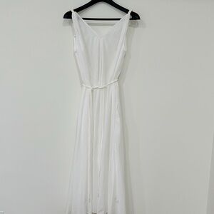 Women's Nap Loungewear White V-Neck Midi Dress One Size Braided Straps